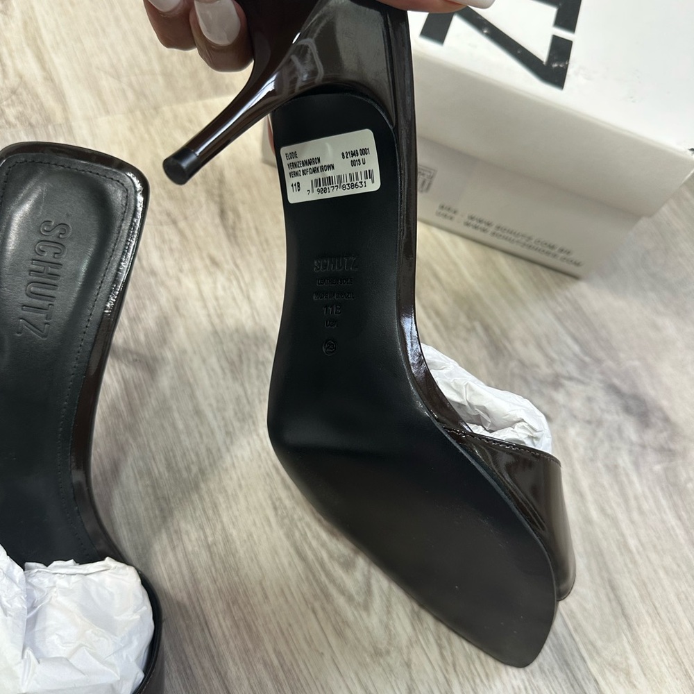 SCHUTZ Elodie Dark Brown Mules - Picture 4 of 5